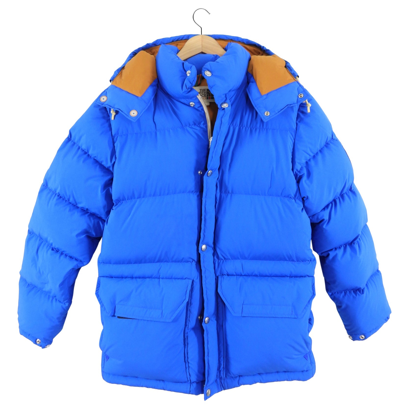 Gucci x The North Face Blue and Ochre Down Puffer Coat - XS