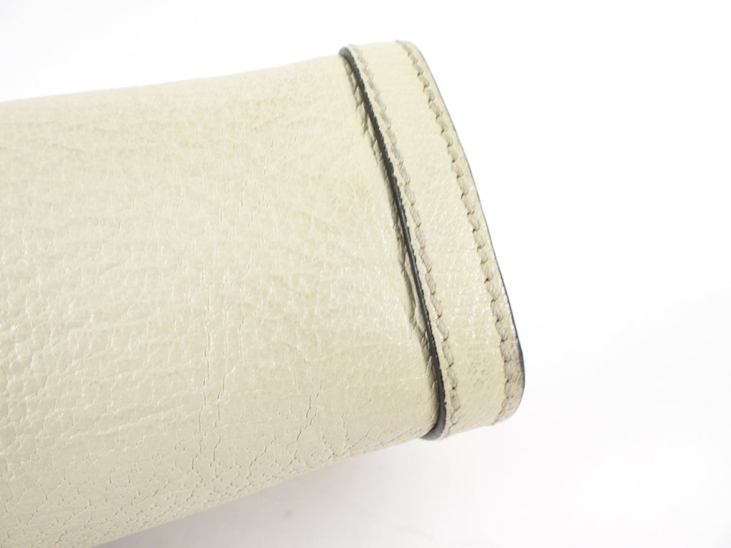 Gucci Ivory Leather Web Stripe GG Ophidia Chain Clutch Bag