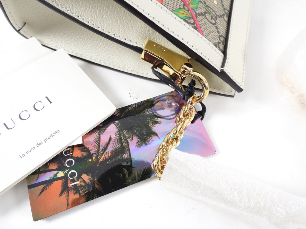 Gucci Ivory Small Ophidia Supreme Floral Shoulder Bag / Clutch