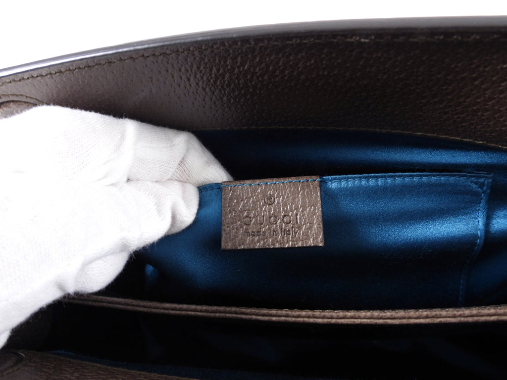 Gucci Brown Monogram GG Web Ophidia Small Shoulder Bag
