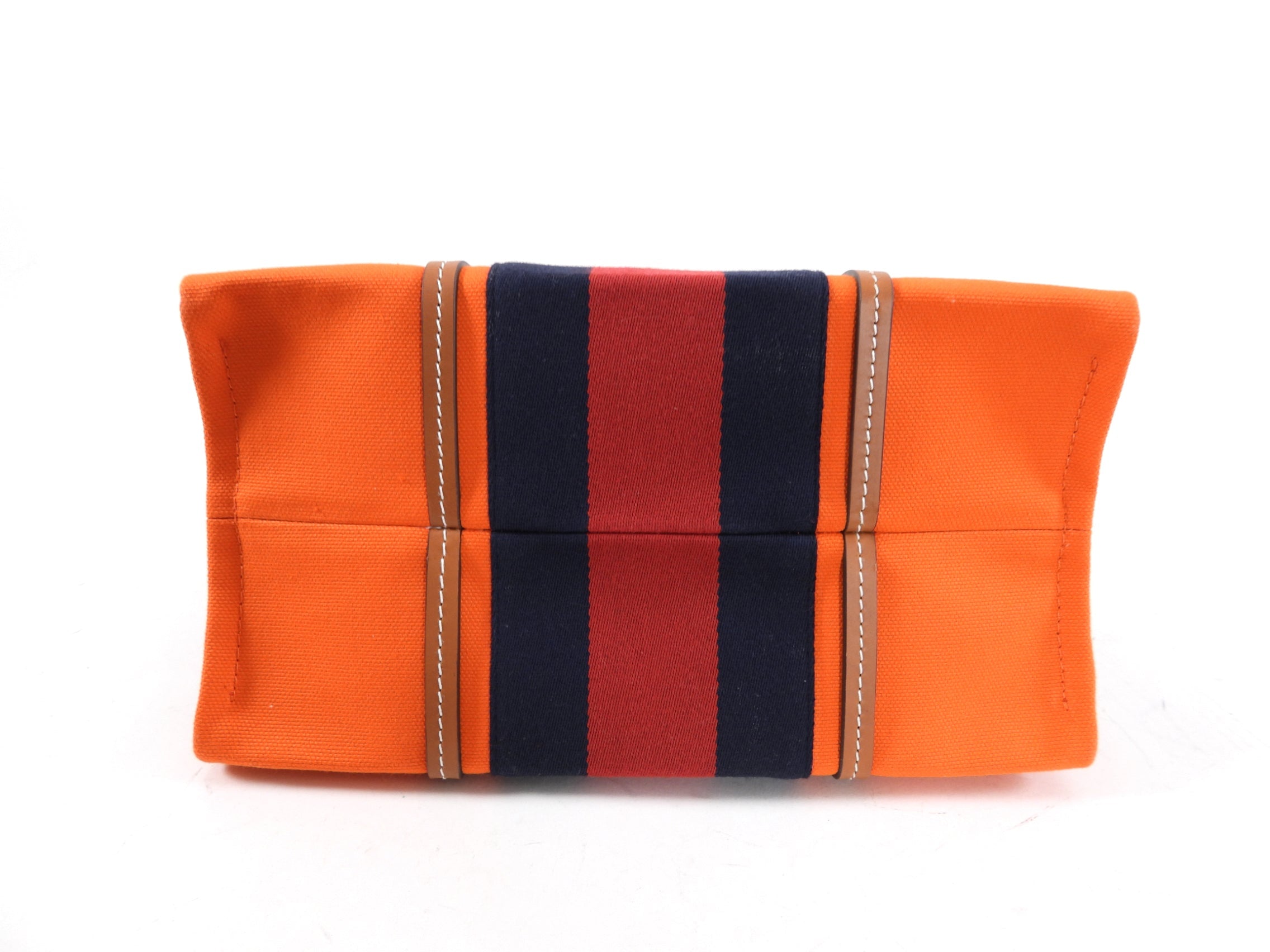Gucci Interlocking G Orange Striped Web Canvas Tote Bag