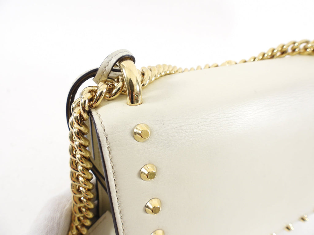 Gucci Small Ivory Pearly Padlock Chain Bag