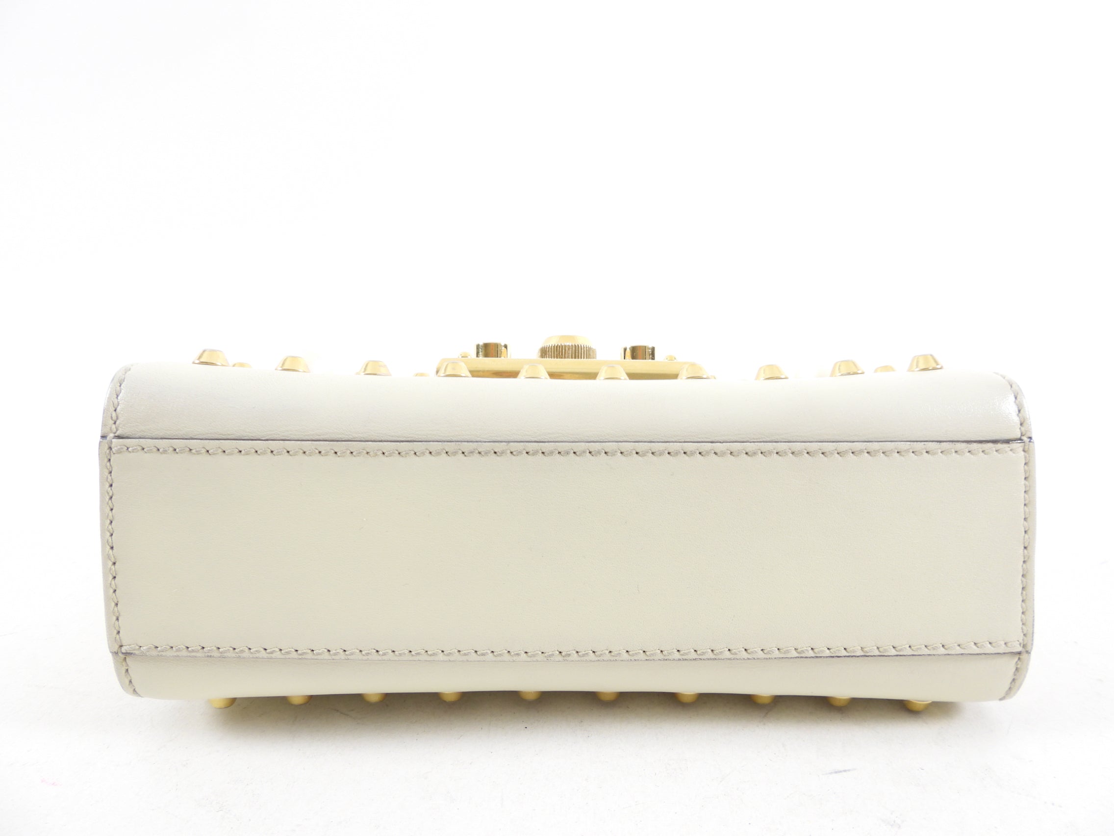 Gucci Small Ivory Pearly Padlock Chain Bag