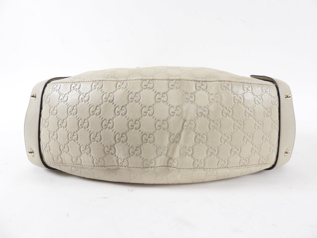 Gucci Ivory Guccissima Leather Braided Strap Pelham Tote Bag