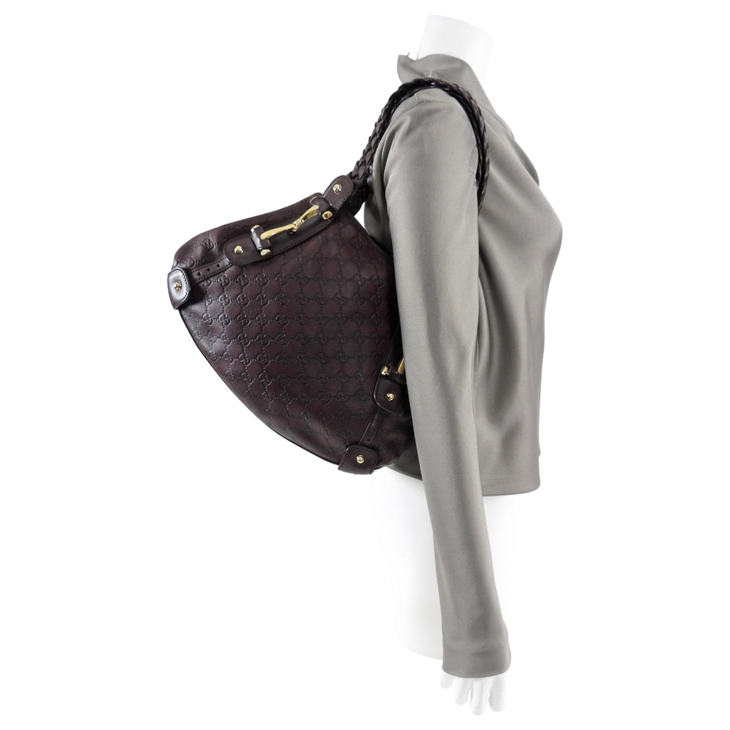 Gucci Guccissima Brown Leather Pellham Bag