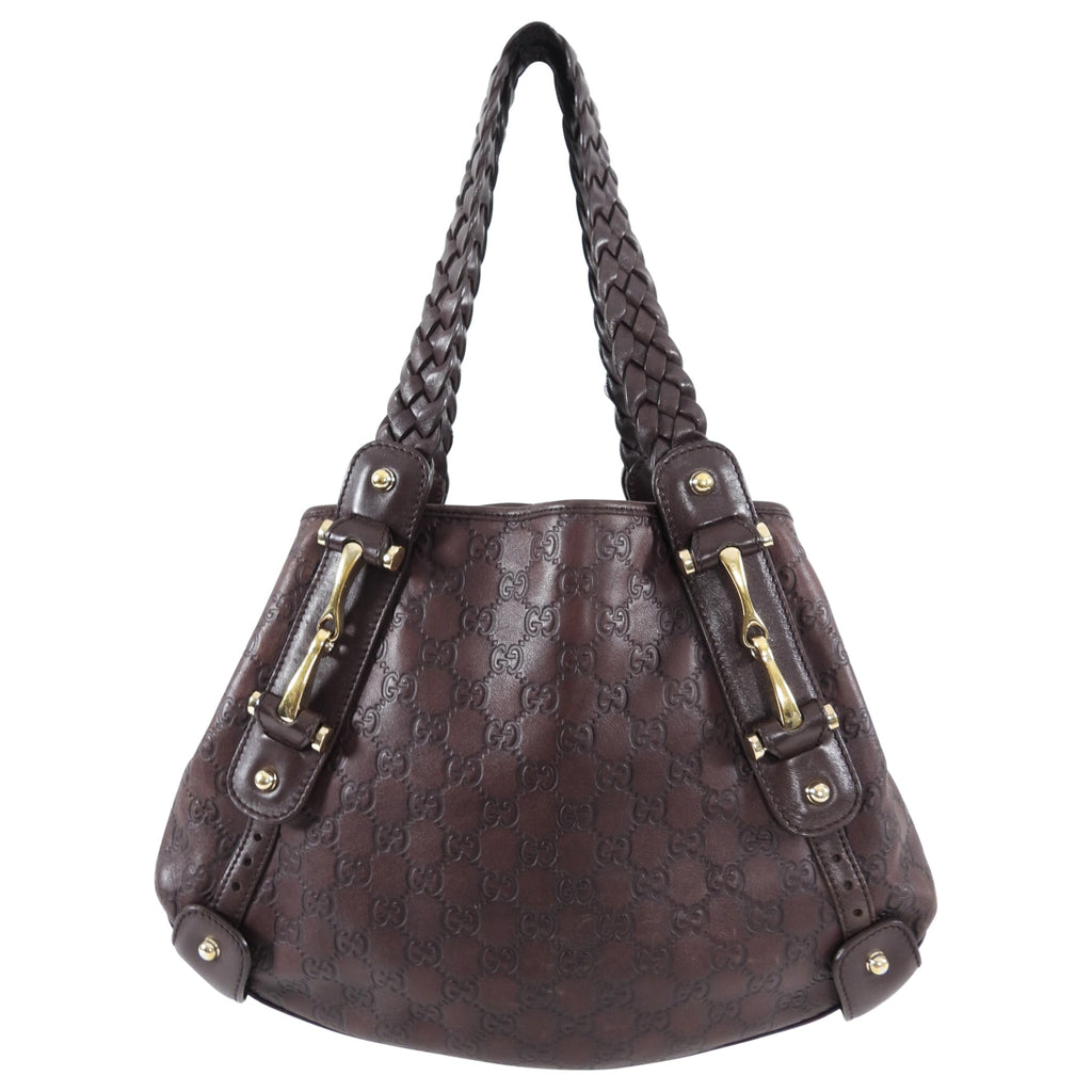 Gucci Guccissima Brown Leather Pellham Bag