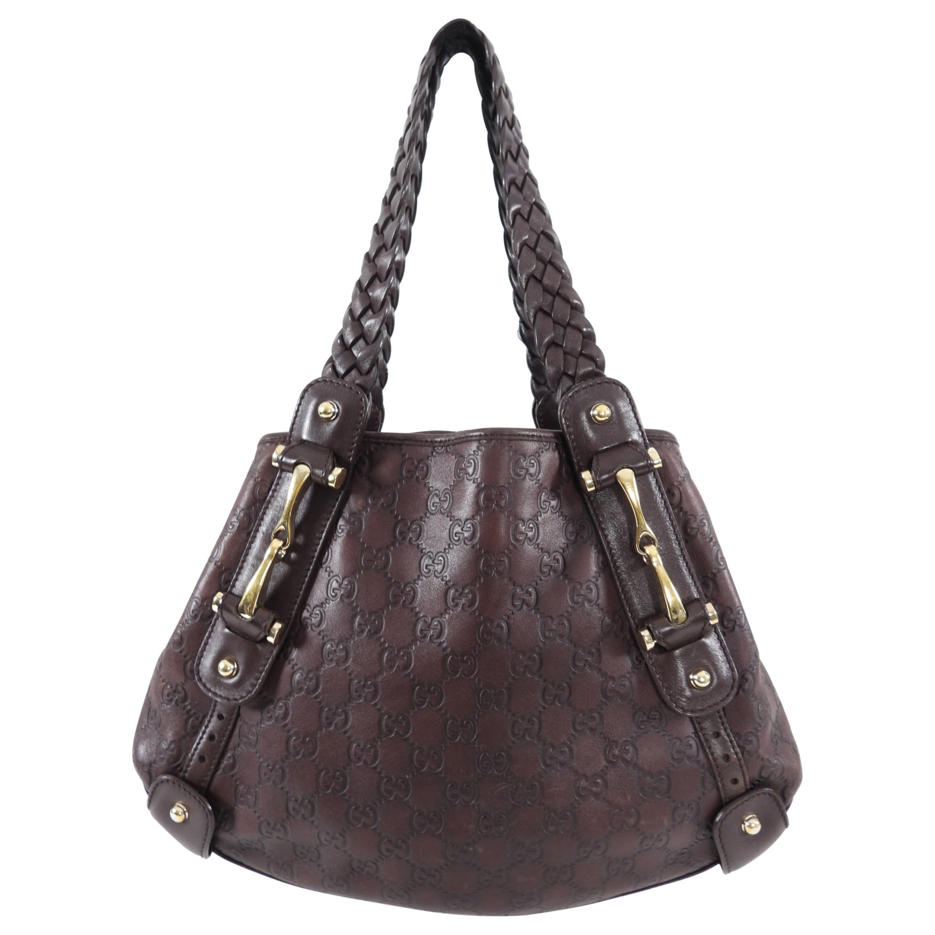 Gucci Guccissima Brown Leather Pellham Bag