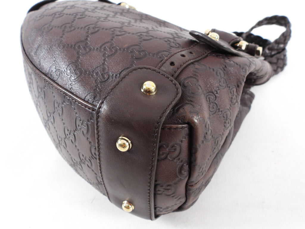 Gucci Guccissima Brown Leather Pellham Bag