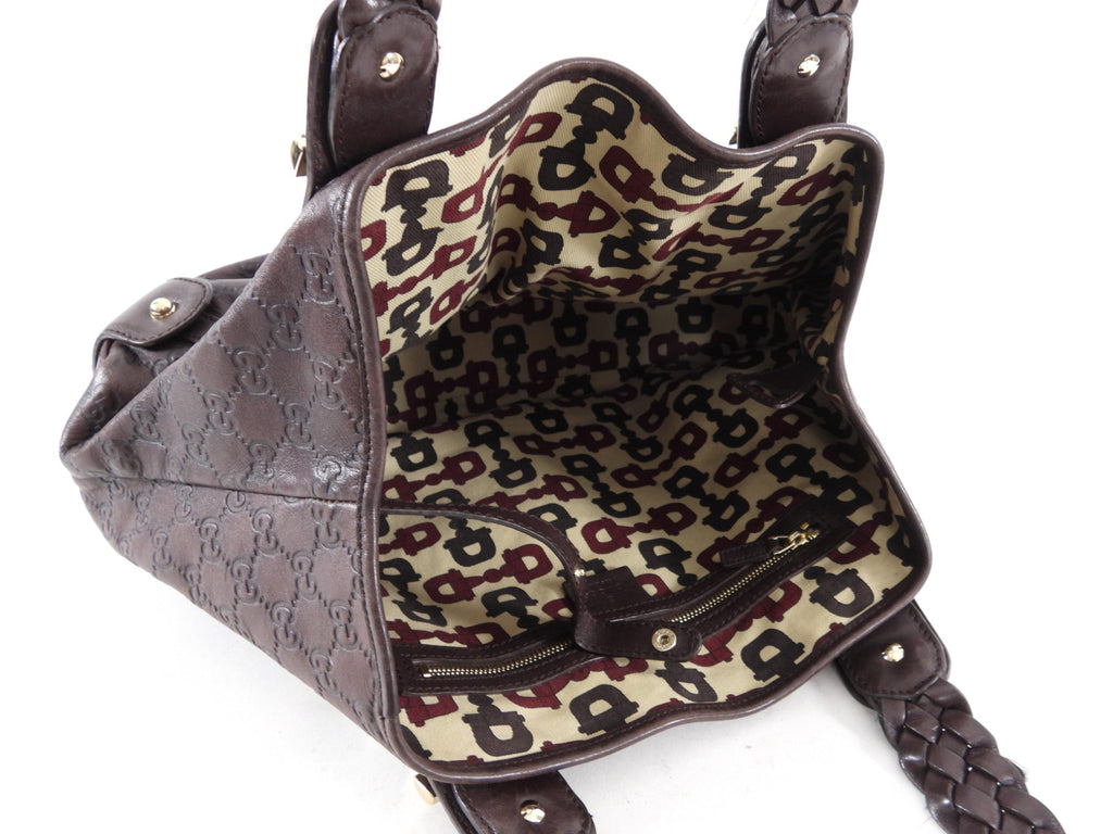 Gucci Guccissima Brown Leather Pellham Bag
