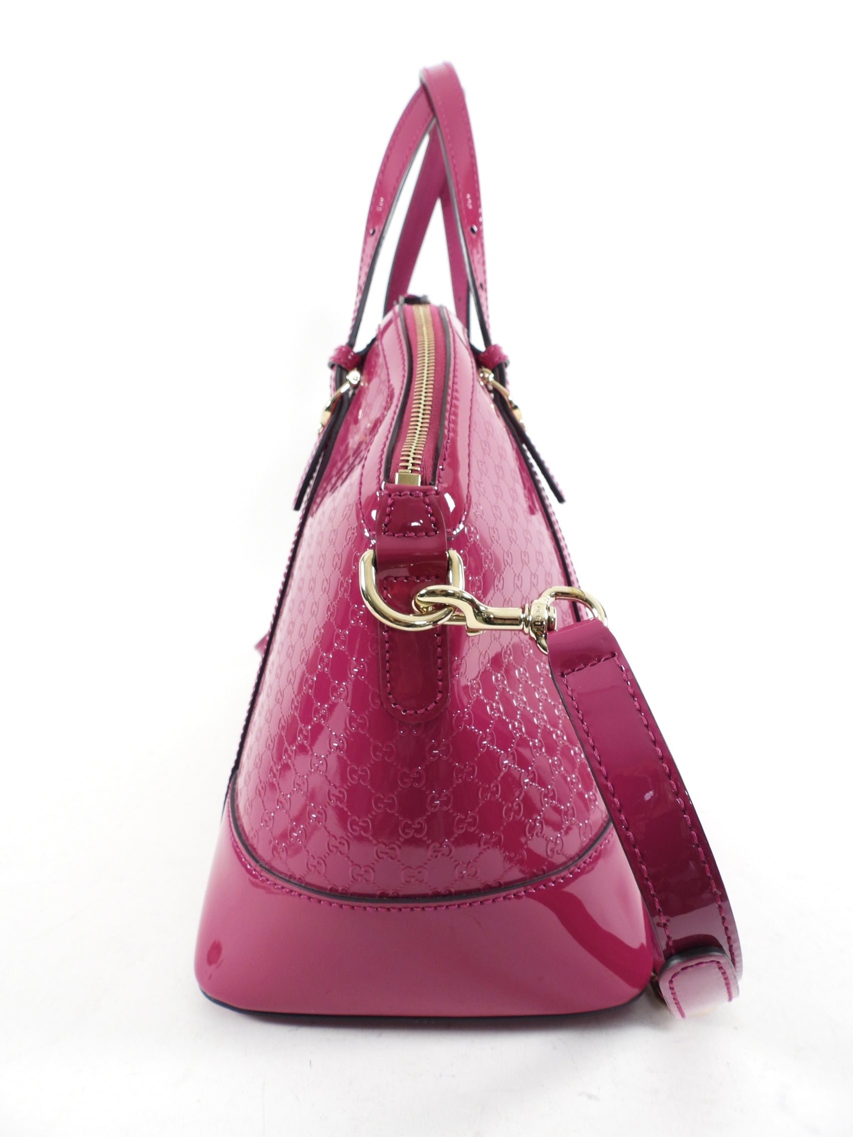 Gucci Pink Microguccissima Patent Leather Dome Bag