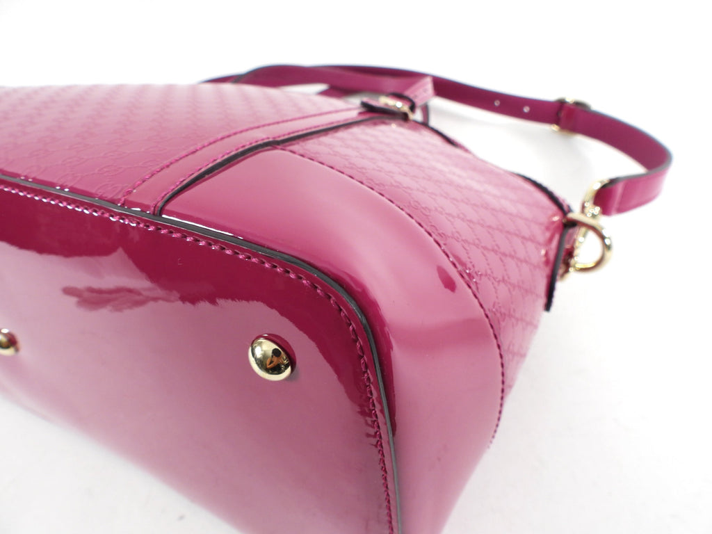 Gucci Pink Microguccissima Patent Leather Dome Bag