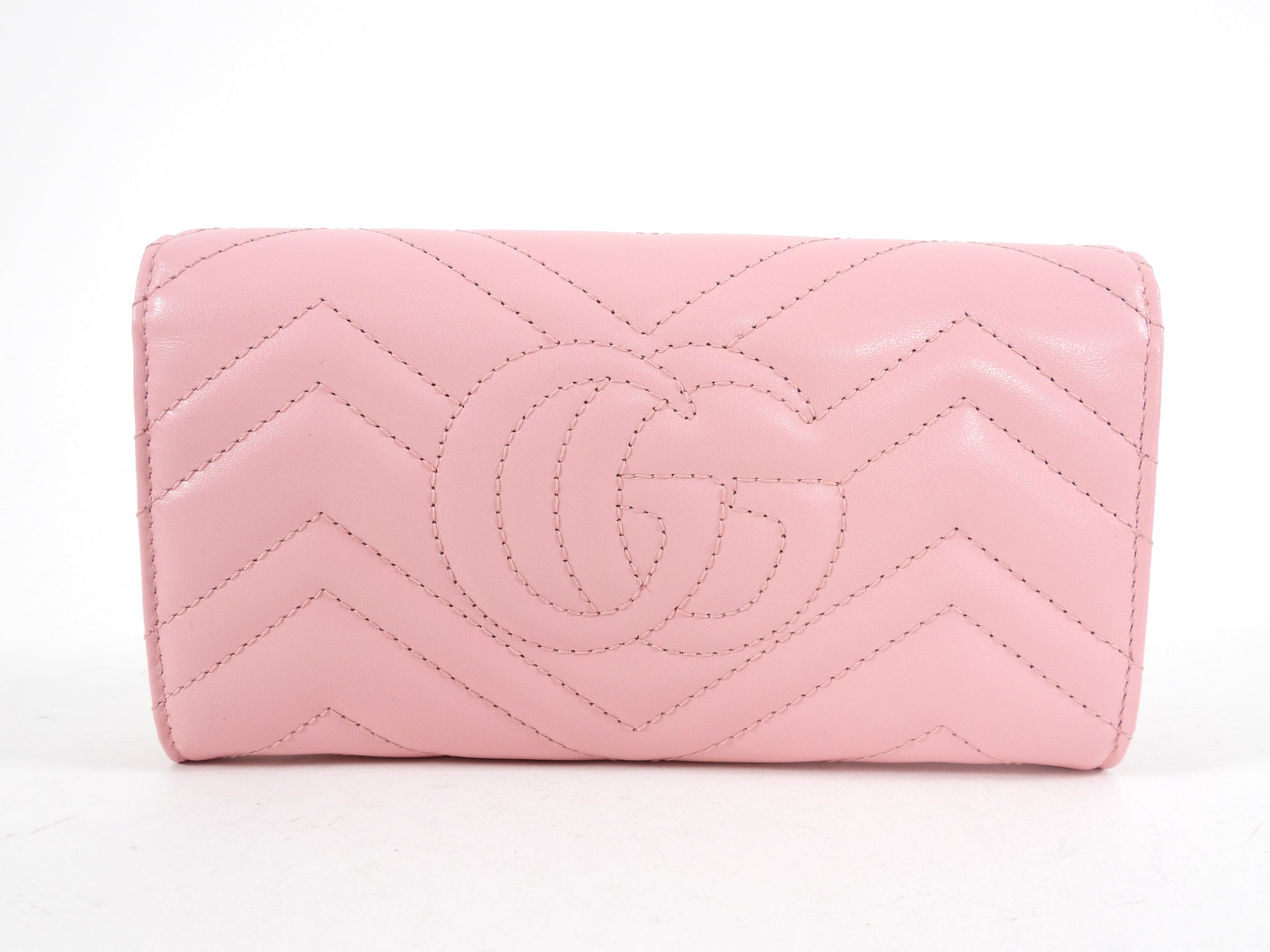 Gucci Pink Matelasse Marmont Long Wallet