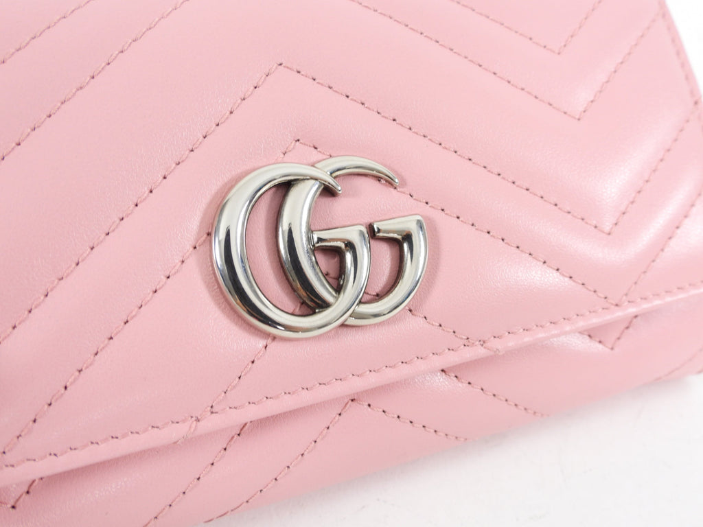 Gucci Pink Matelasse Marmont Long Wallet