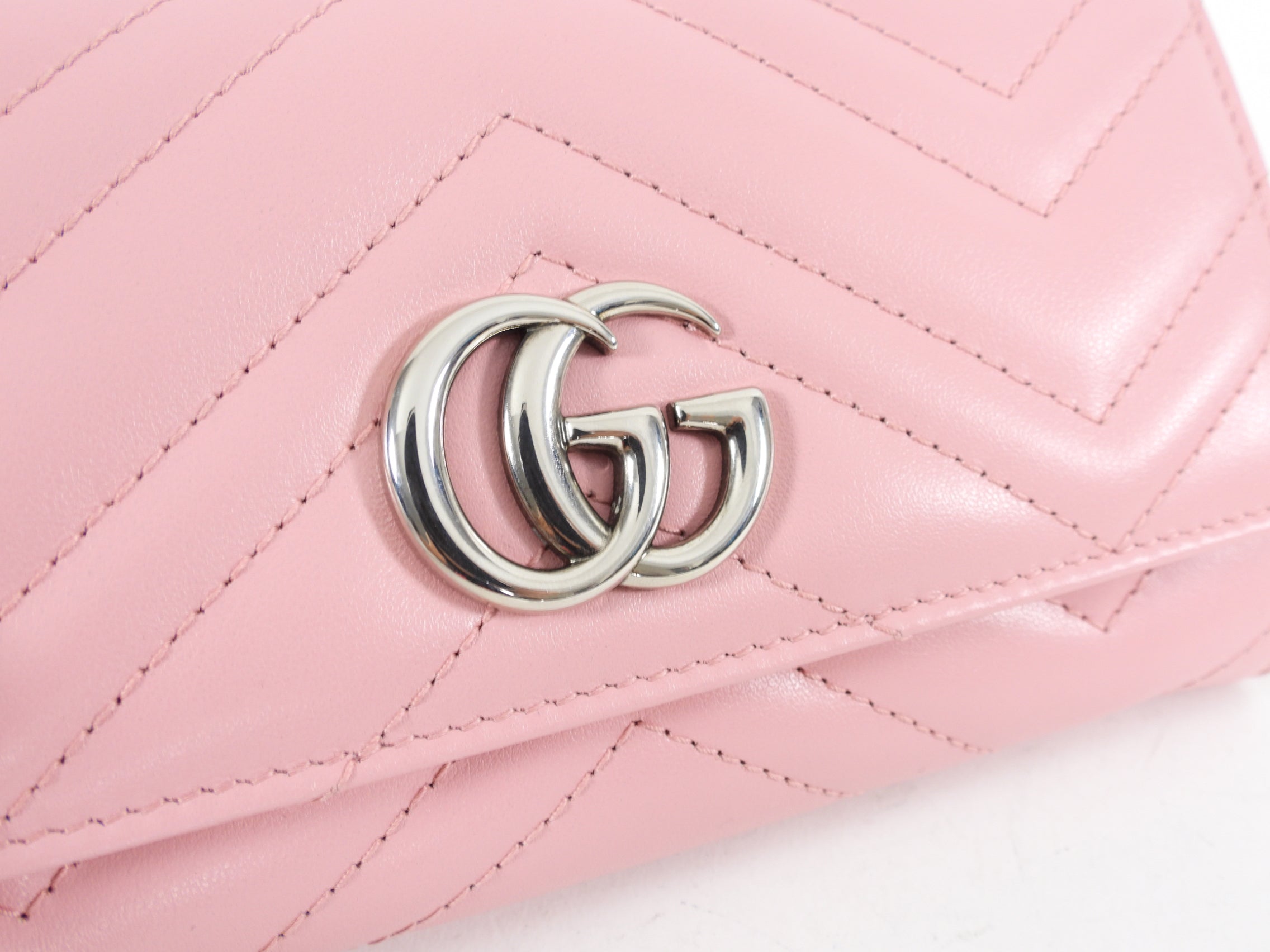Gucci Pink Matelasse Marmont Long Wallet