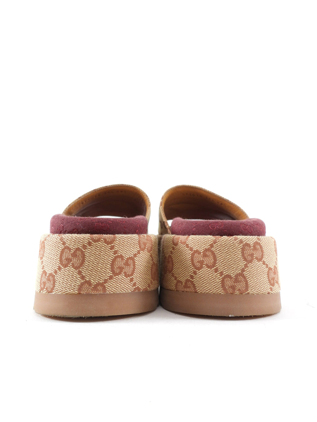 Gucci Monogram Canvas Platform Slides - 35.5 / USA 6 / 6.5