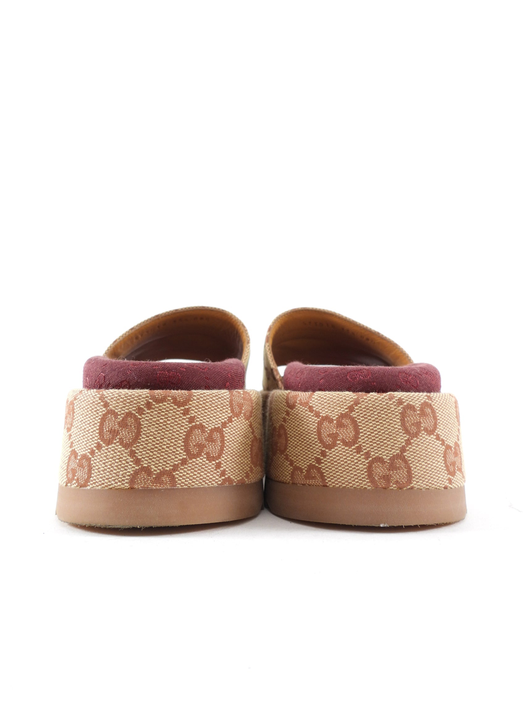 Gucci Monogram Canvas Platform Slides - 35.5 / USA 6 / 6.5