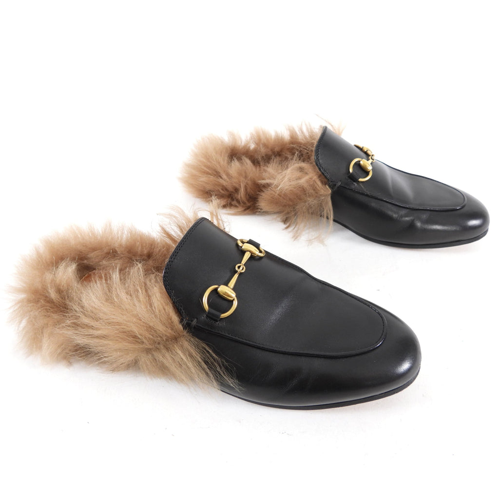 Gucci Black Leather Horsebit Princetown Slipper - 36.5