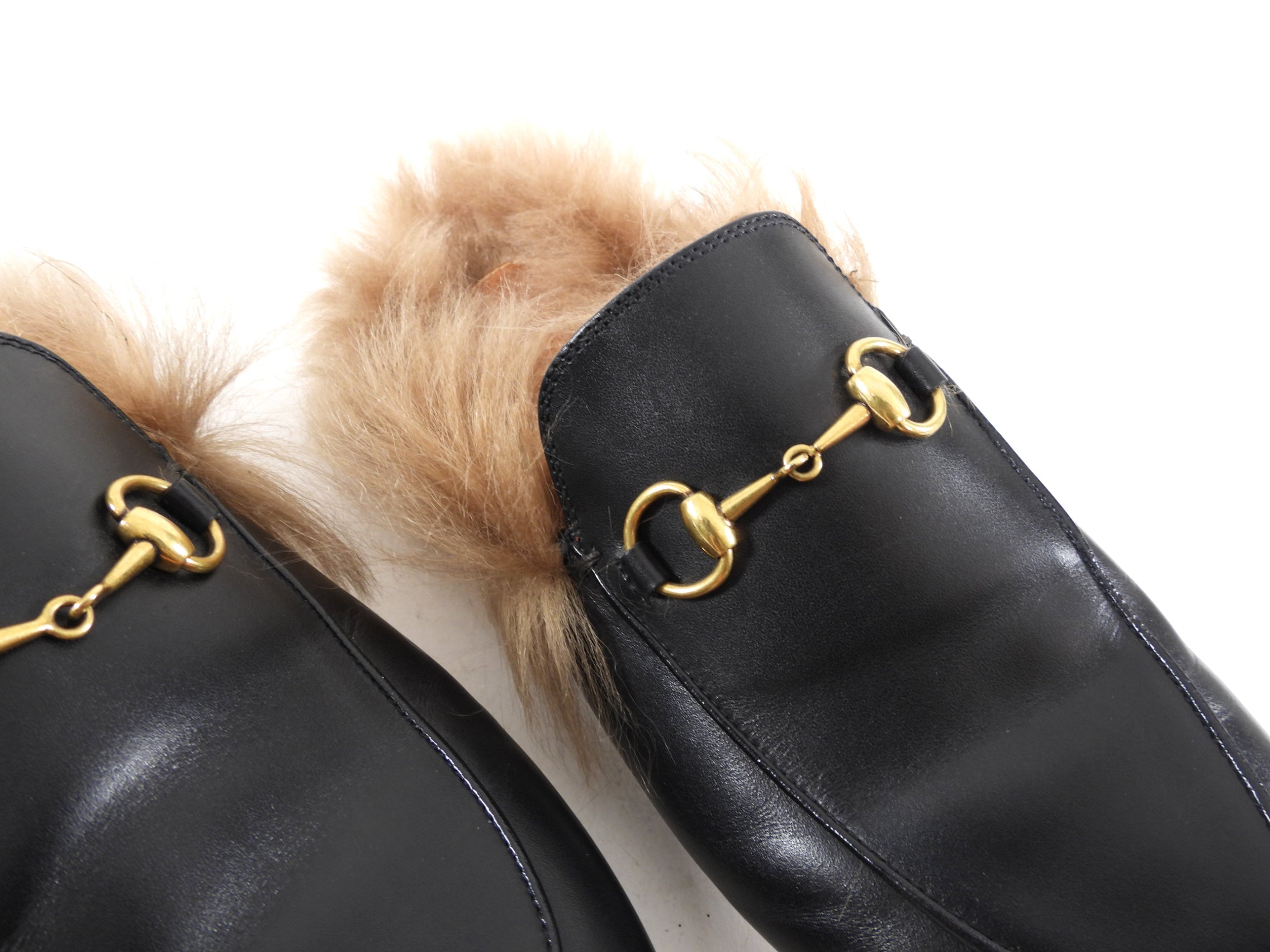 Gucci Black Leather Horsebit Princetown Slipper - 36.5