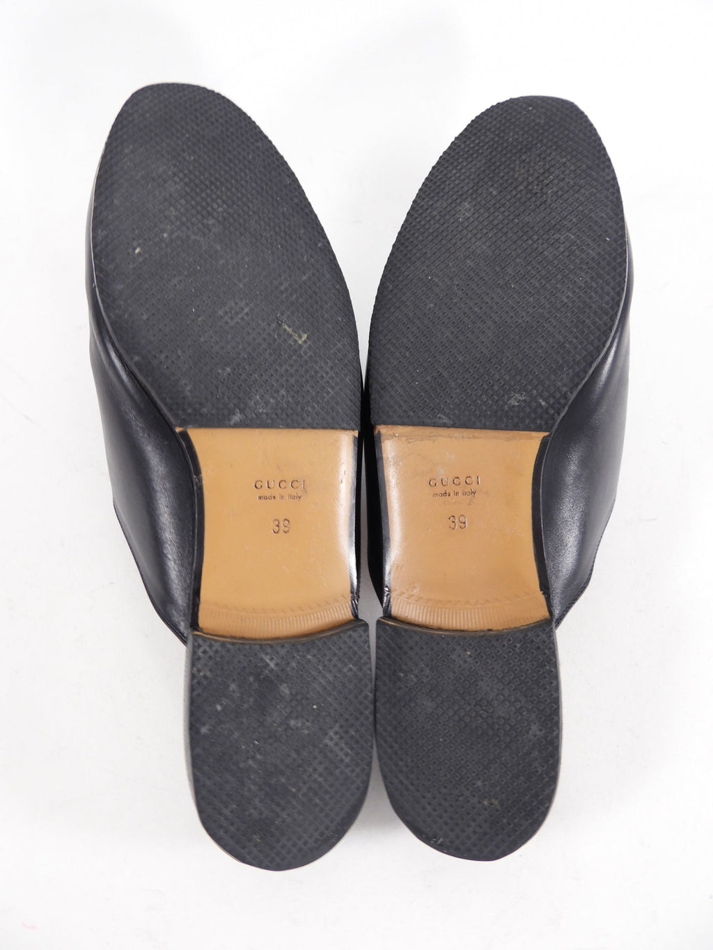Gucci Black Leather Princetown Slippers - USA 7.5