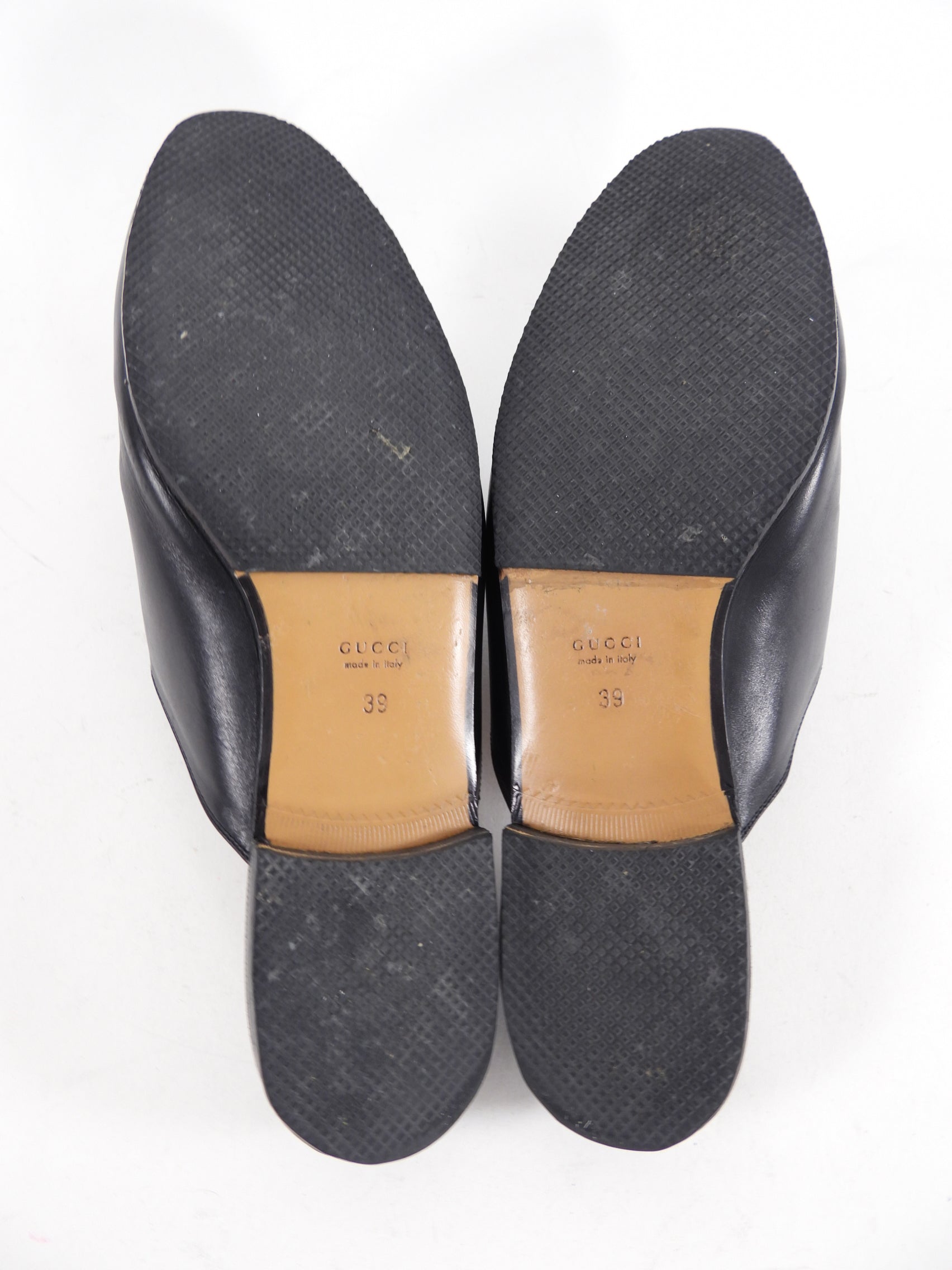 Gucci Black Leather Princetown Slippers - USA 7.5