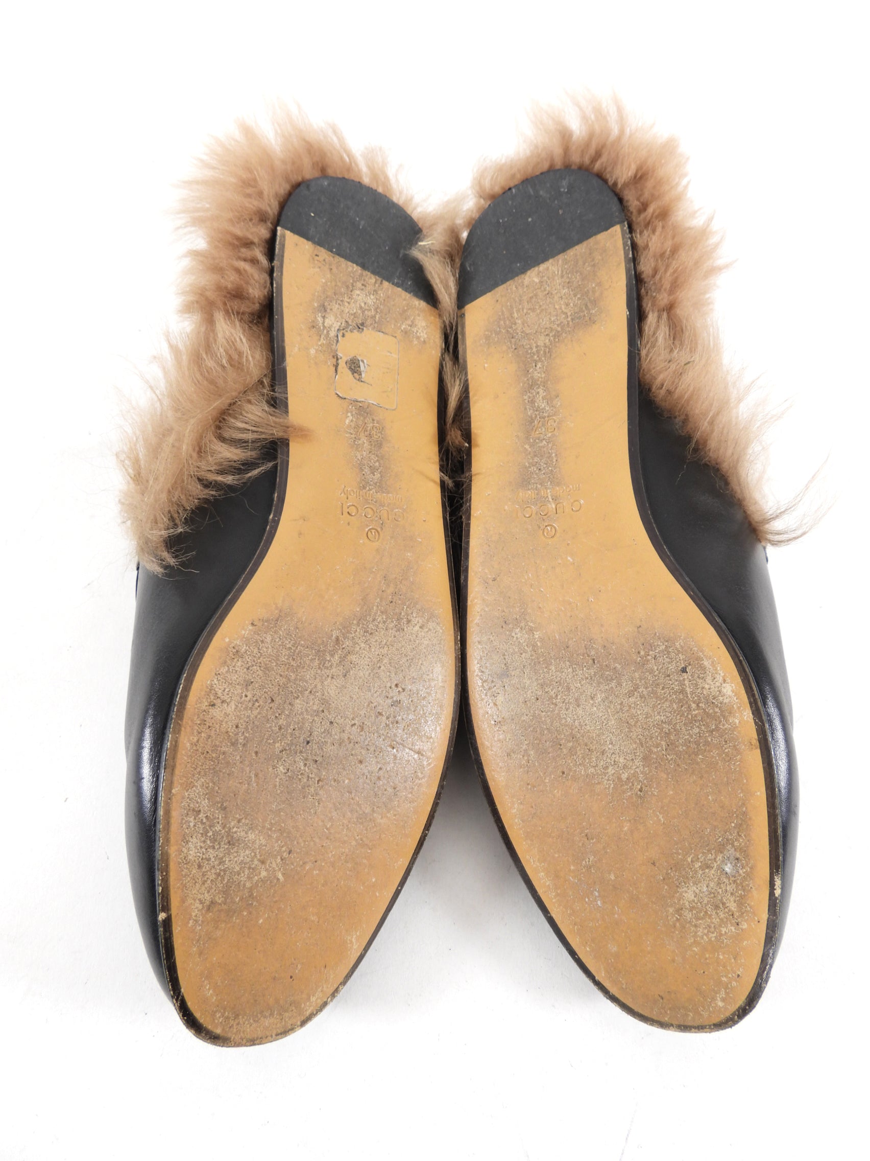 Gucci Black Leather Horsebit Princetown Slipper - 36.5