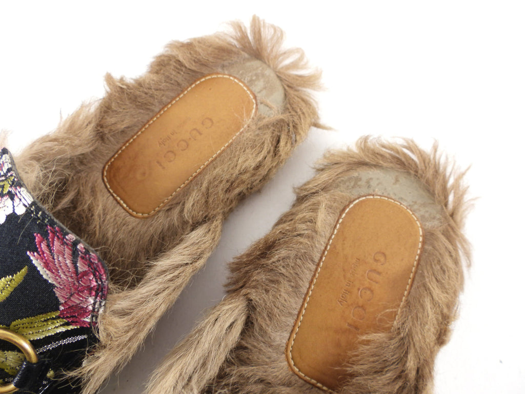 Gucci Princetown Romantique Brocade Heart Slippers - 36.5