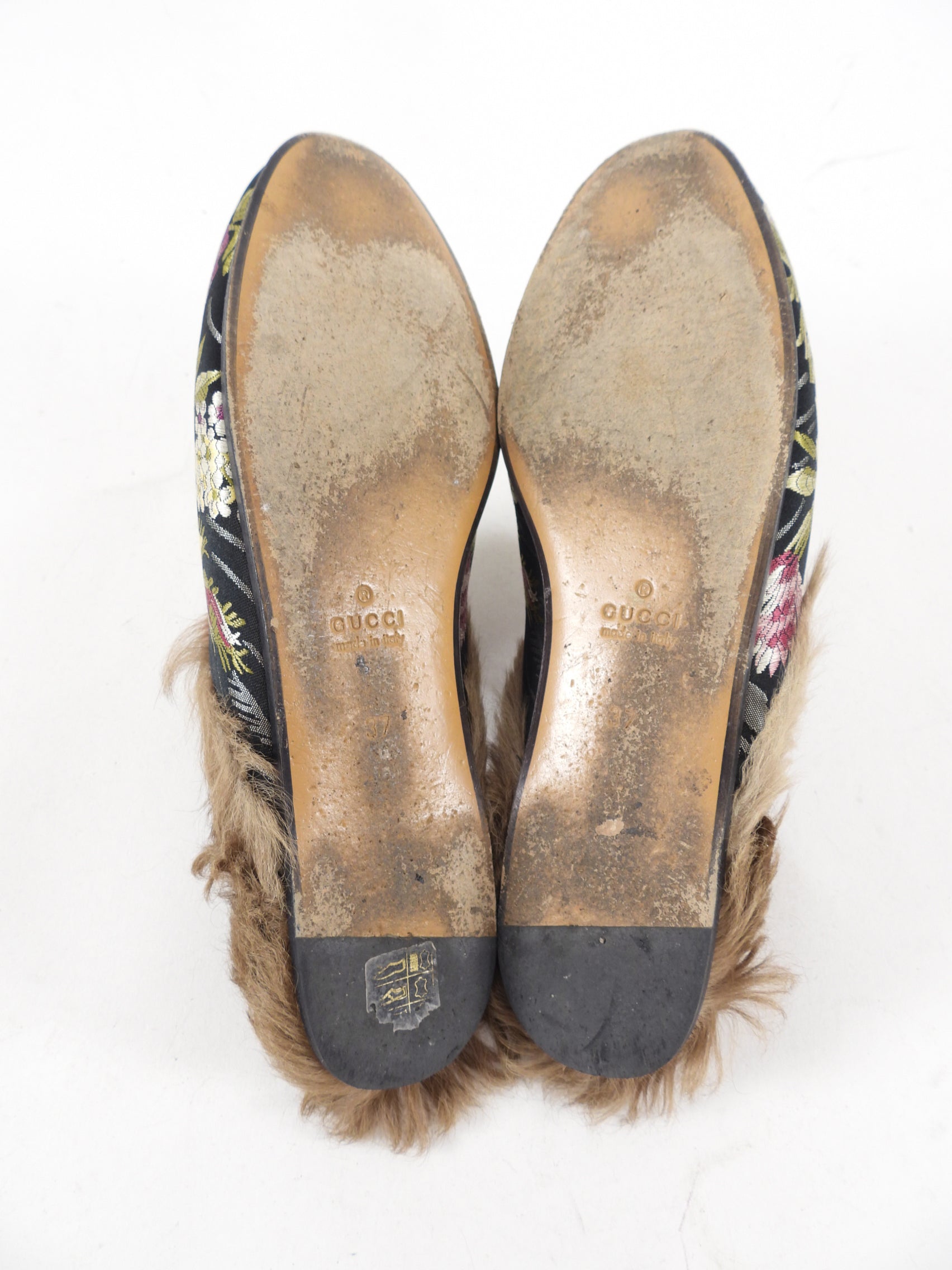 Gucci Princetown Romantique Brocade Heart Slippers - 36.5