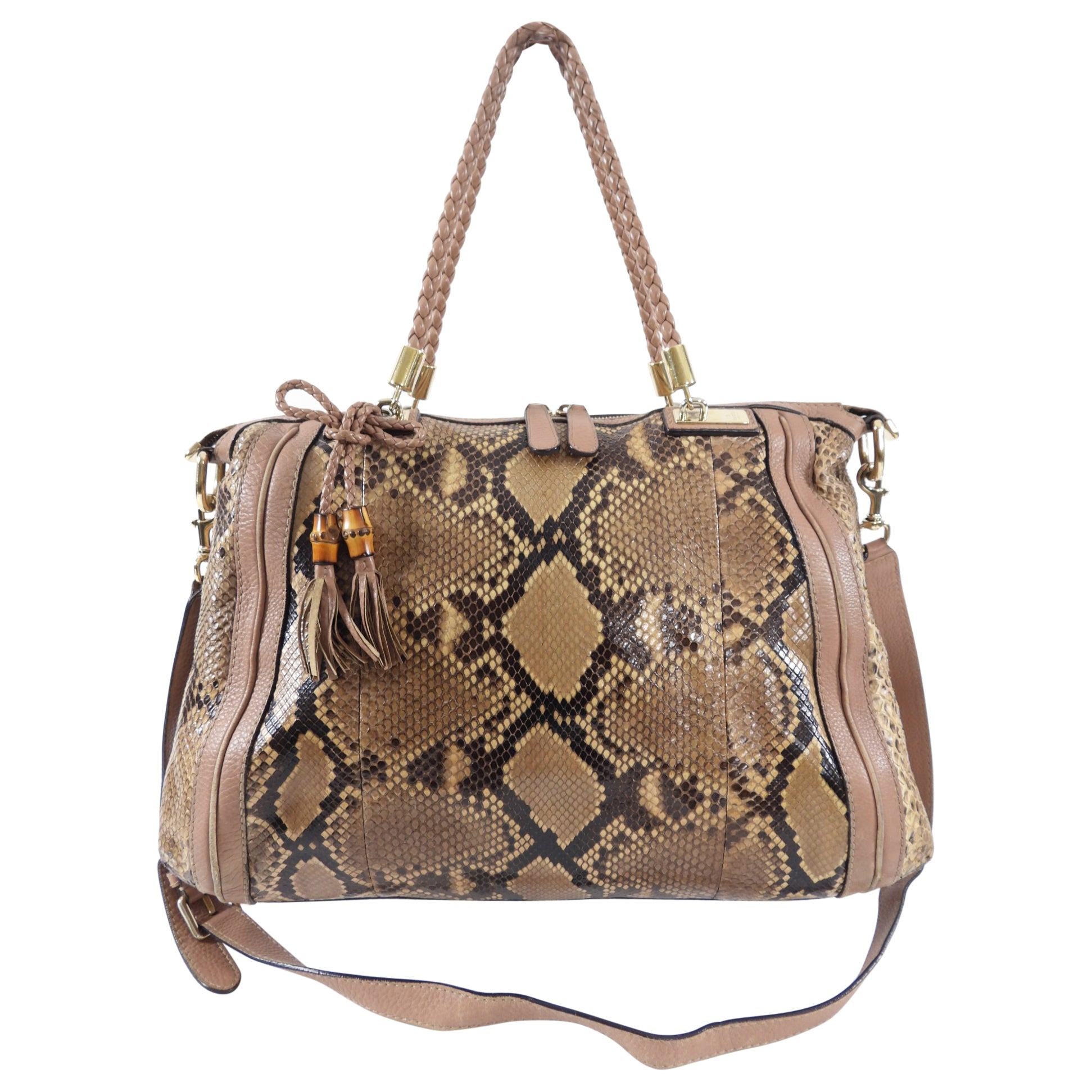 Gucci Python Bella Convertible Tote Bag