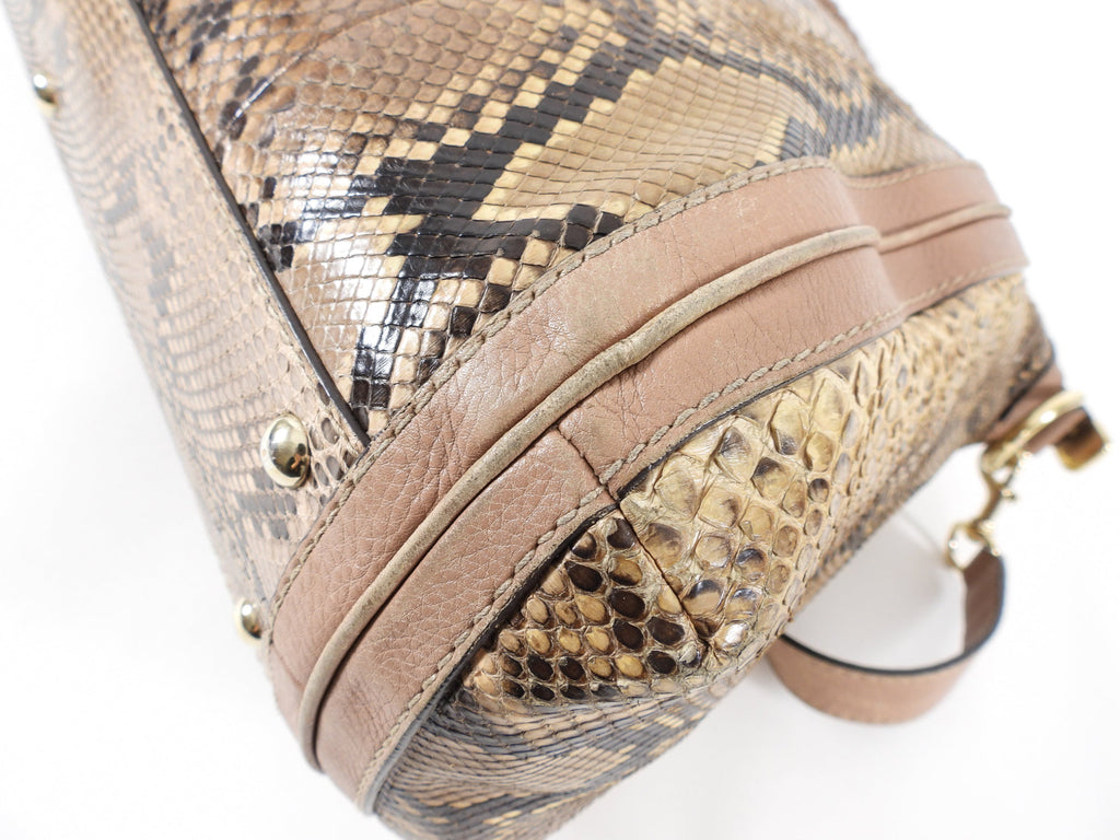 Gucci Python Bella Convertible Tote Bag