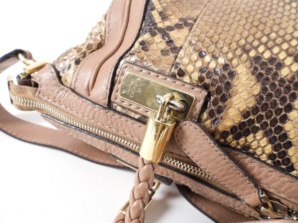 Gucci Python Bella Convertible Tote Bag