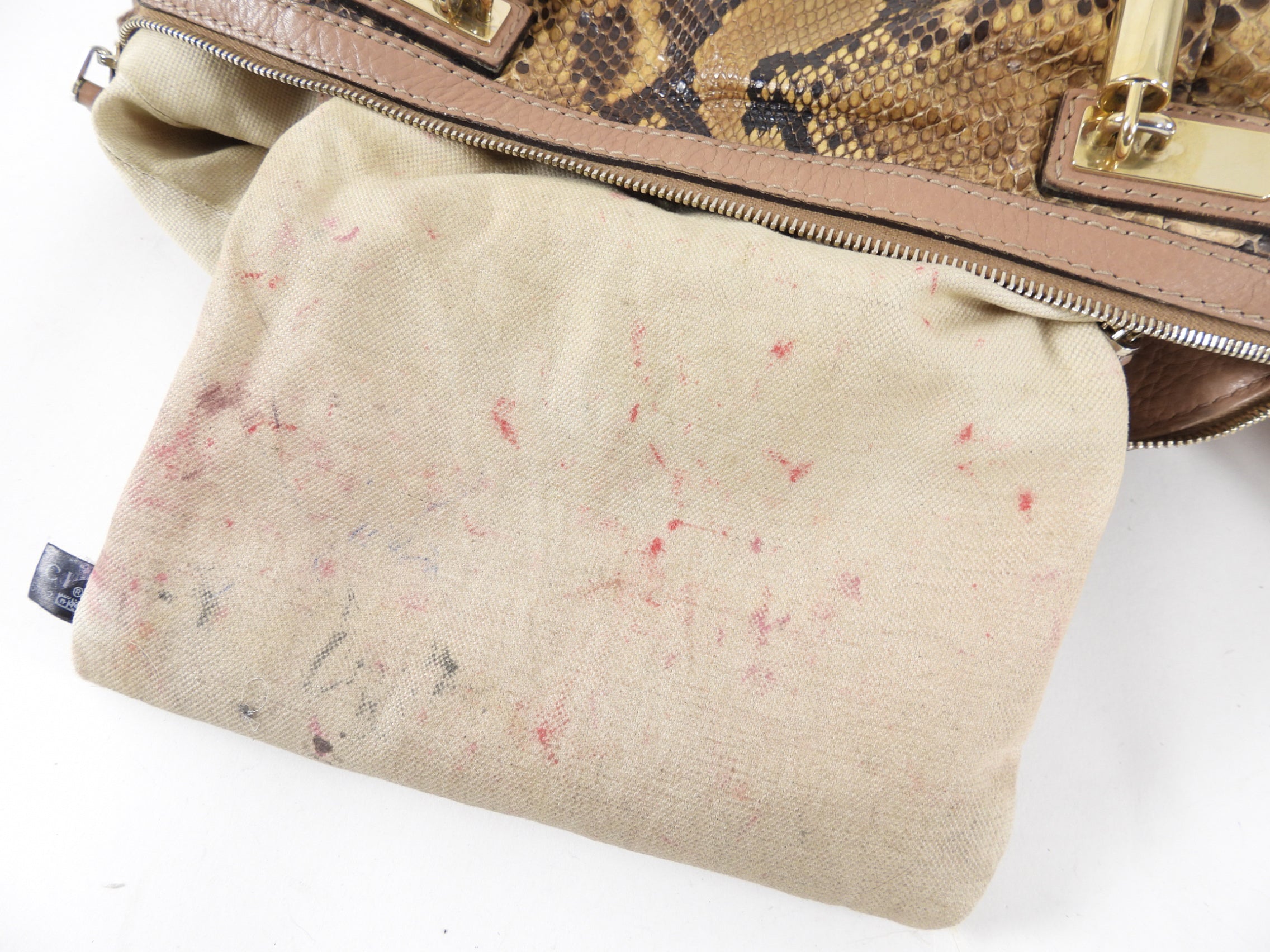 Gucci Python Bella Convertible Tote Bag