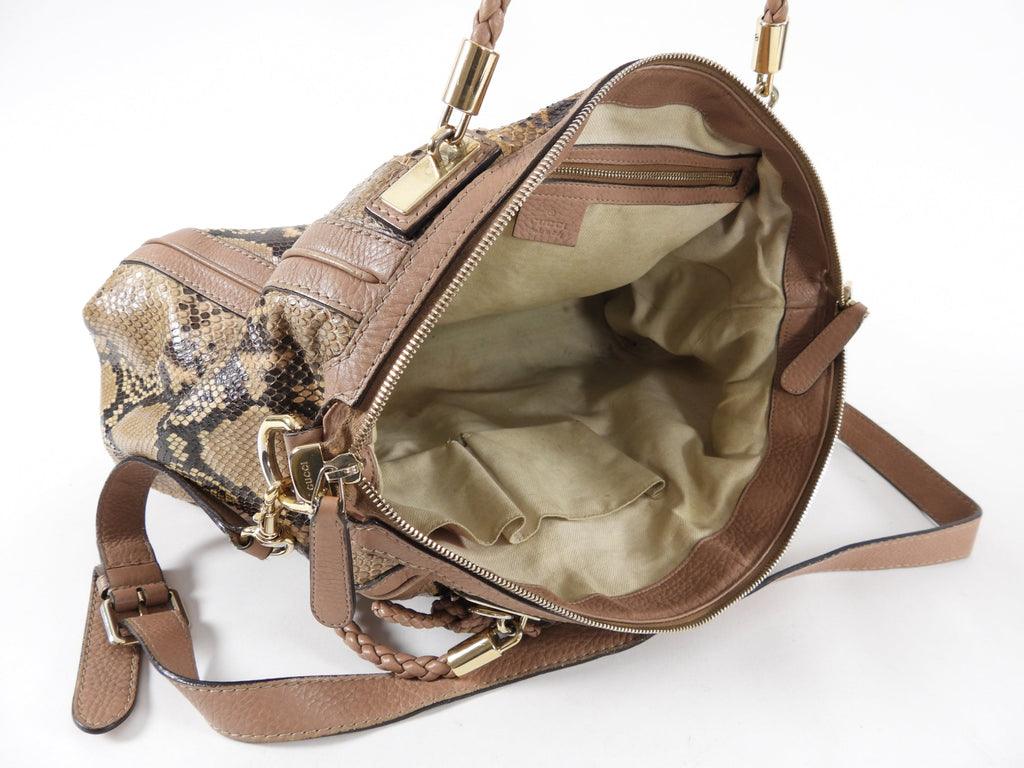 Gucci Python Bella Convertible Tote Bag