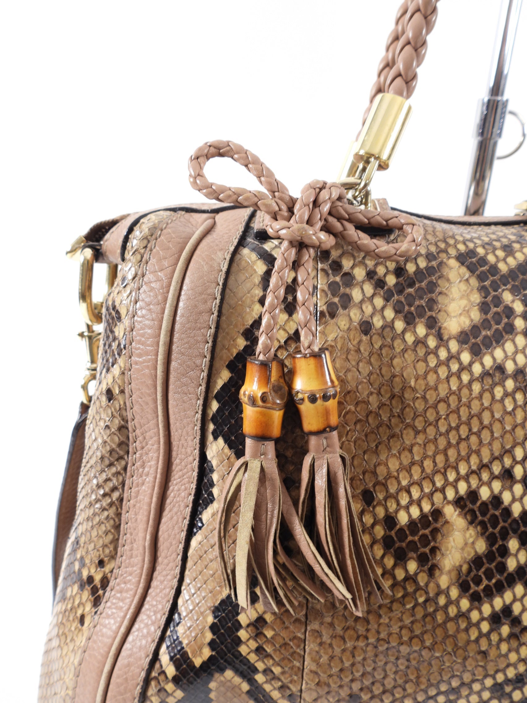 Gucci Python Bella Convertible Tote Bag