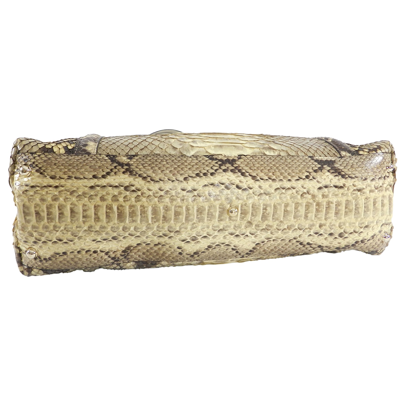 Gucci Natural Python Britt Medium GG Logo Tote Bag