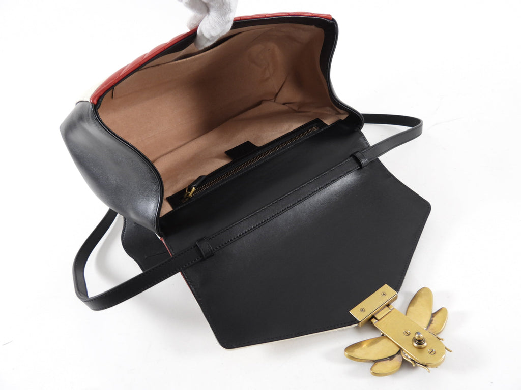Gucci Pink Navy White Bamboo Queen Margaret Medium Bag