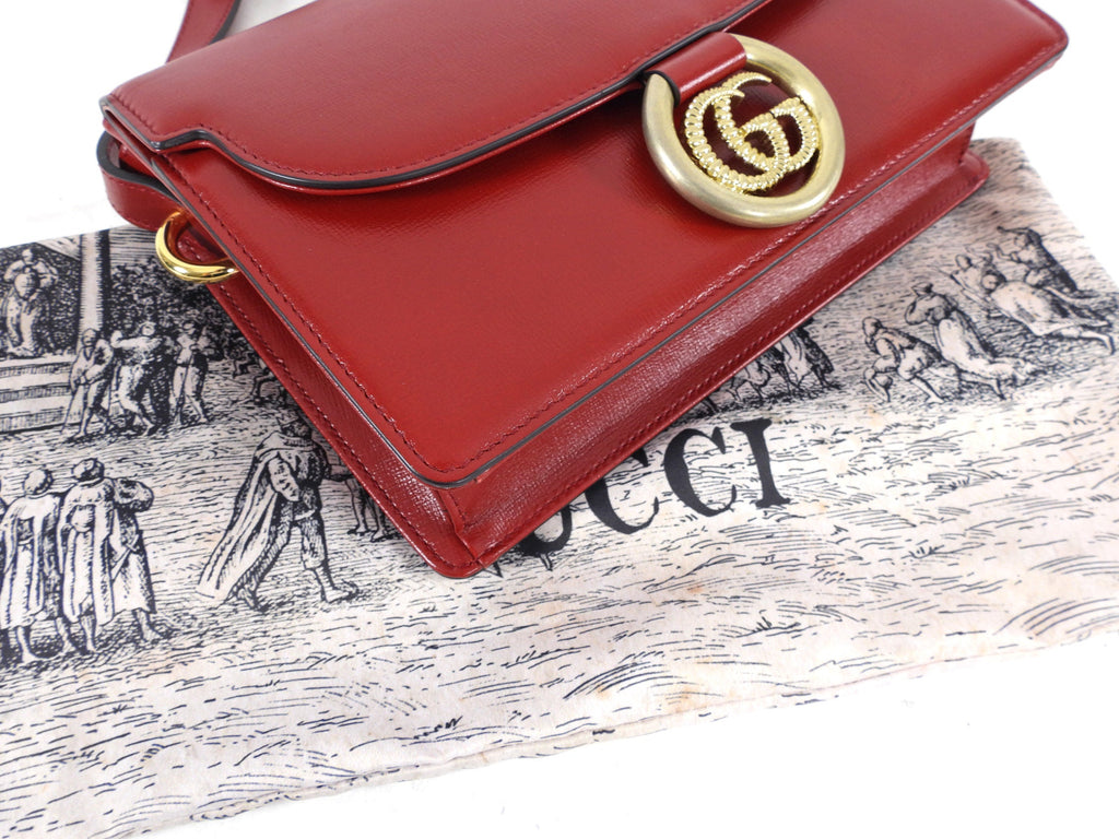 Gucci Red Azalea Michel Print Small Shoulder Bag