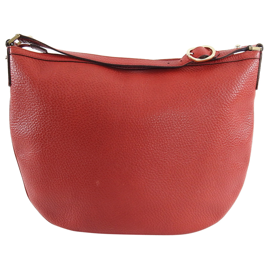 Gucci Red Leather Blondie GG Medallion Web Stripe Hobo Bag