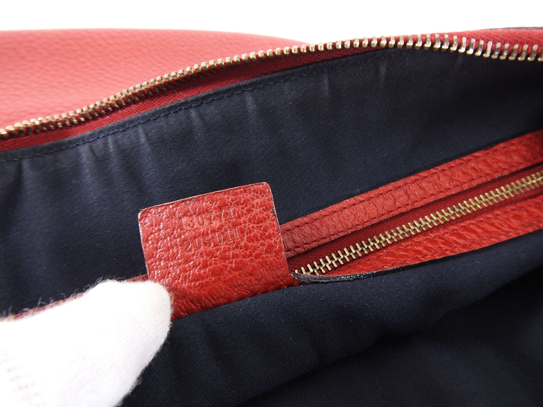 Gucci Red Leather Blondie GG Medallion Web Stripe Hobo Bag