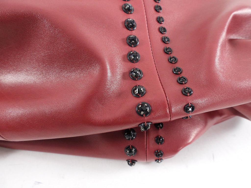 Gucci Burgundy Leather Embellished Dress - M / 8