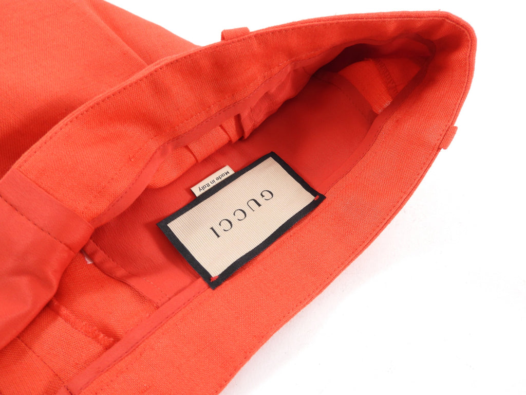 Gucci Red Wide Leg Linen Blend Pants - IT46 / USA 10 / L