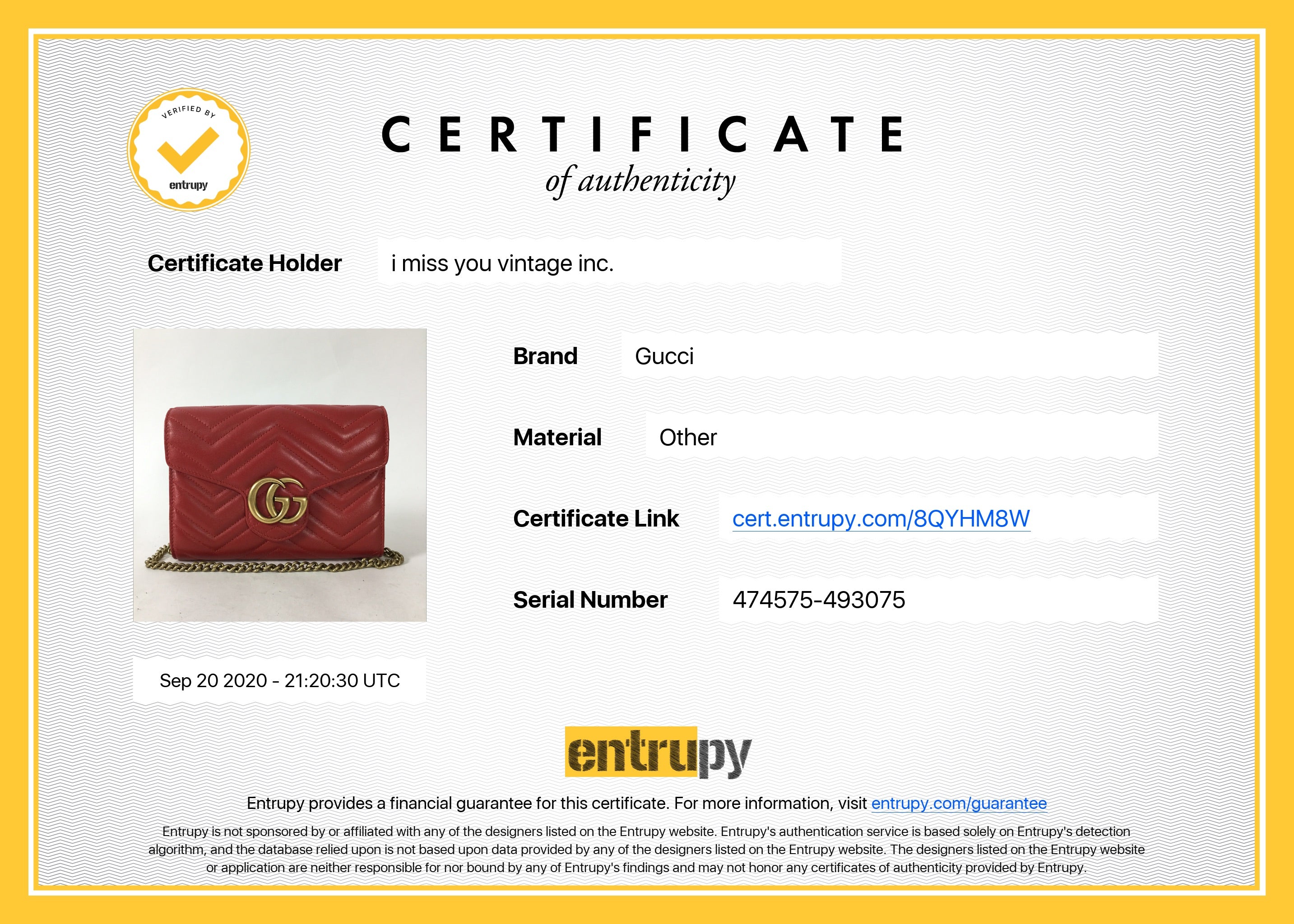 Gucci Red Marmont Matelasse GG Logo Wallet On Chain Crossbody Bag