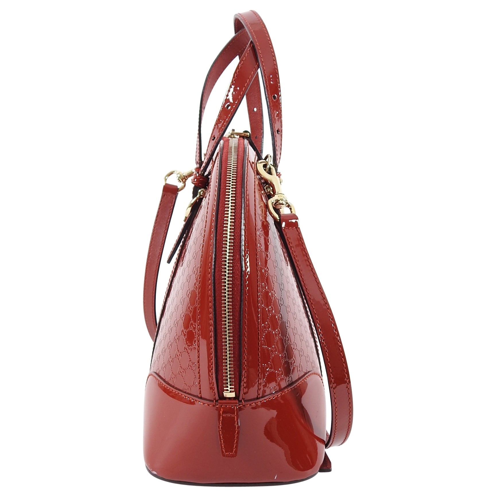 Gucci Red Patent Micro Guccissima Dome Small Nice Bag