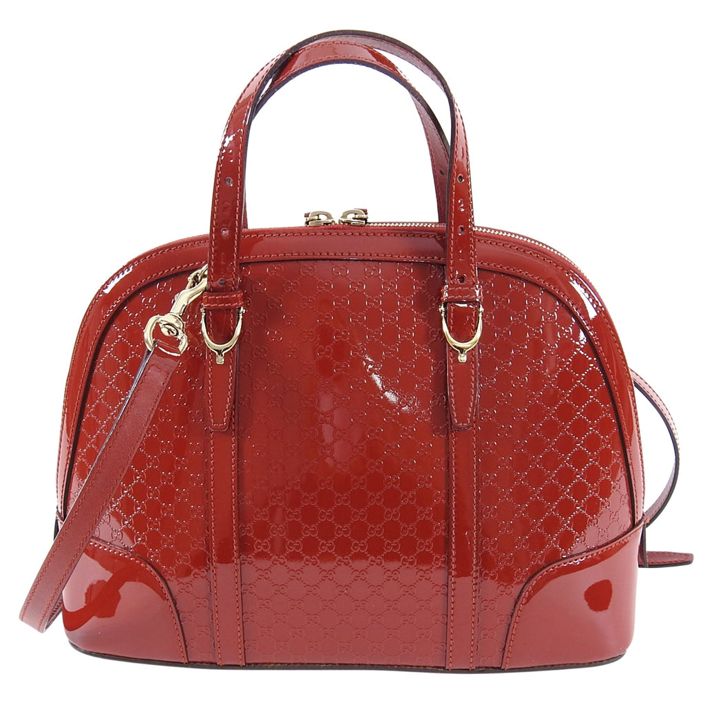 Gucci Red Patent Micro Guccissima Dome Small Nice Bag