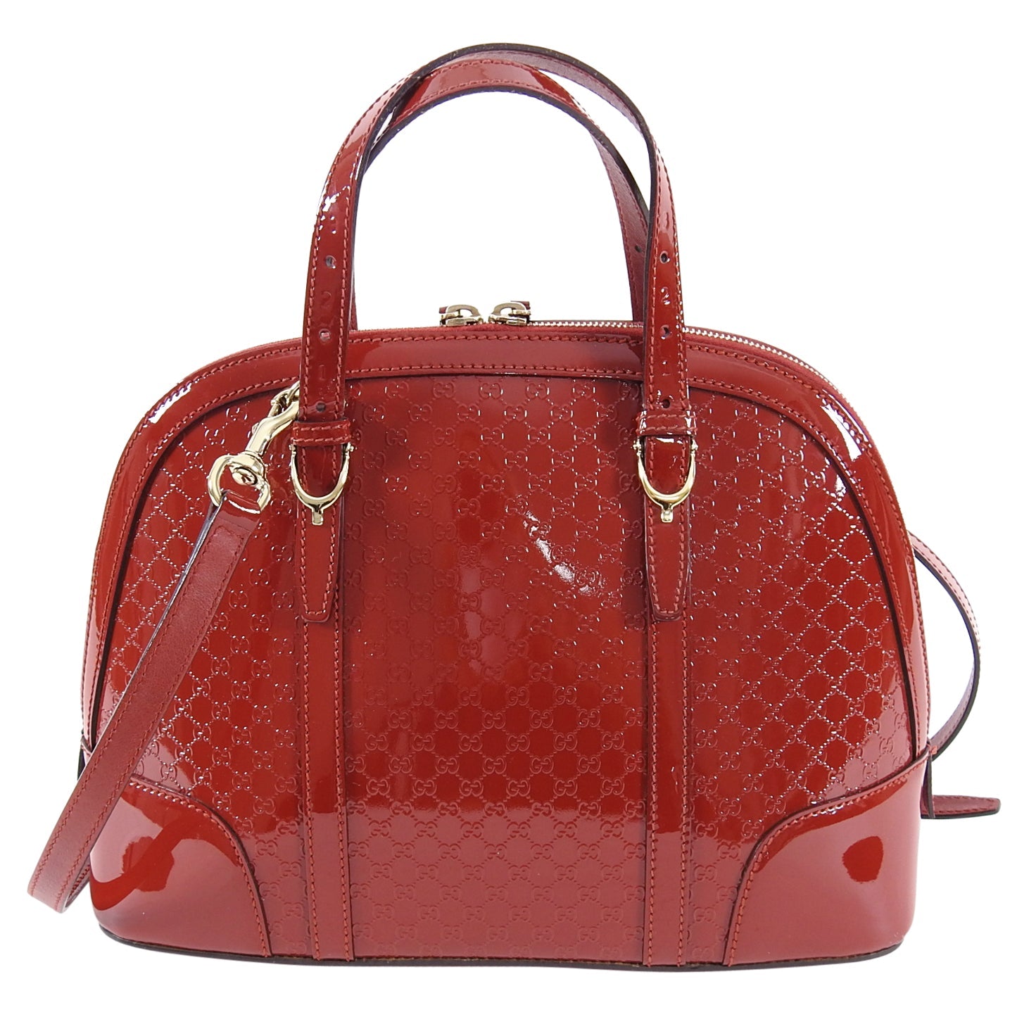 Gucci Red Patent Micro Guccissima Dome Small Nice Bag
