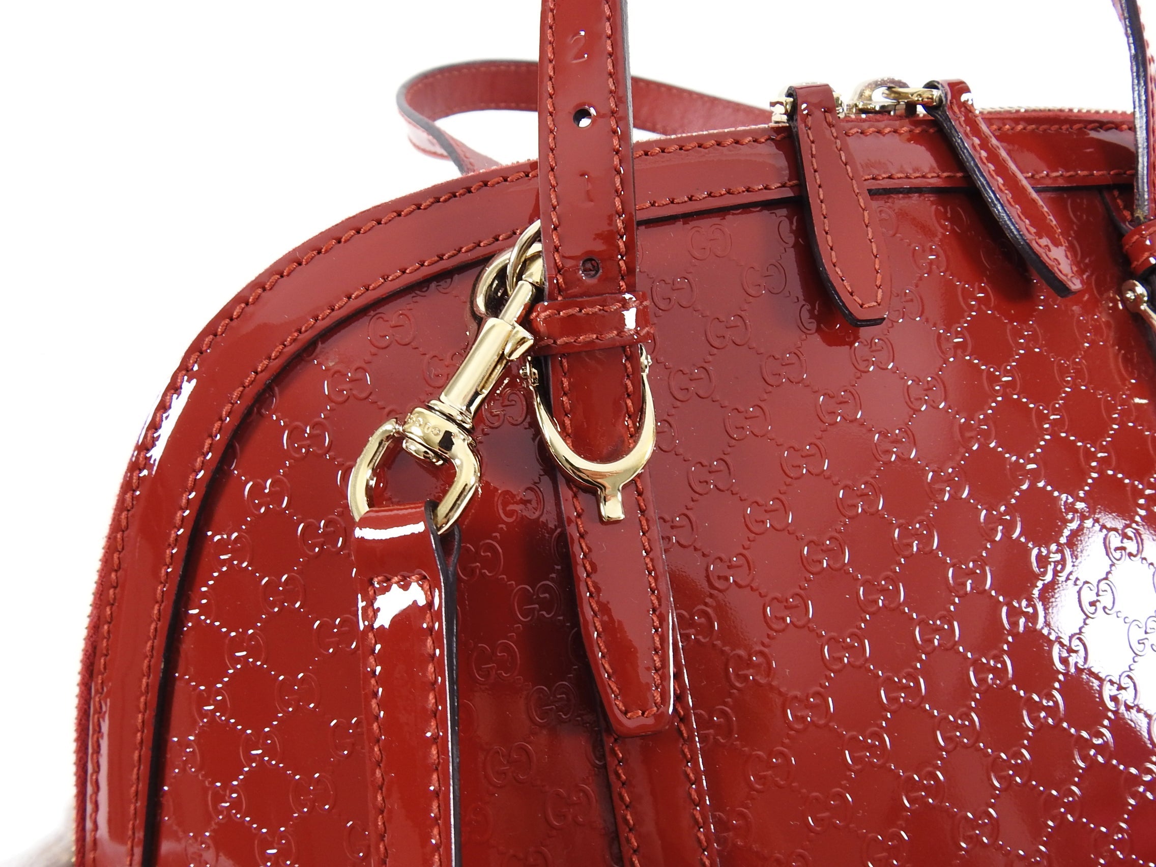 Gucci Red Patent Micro Guccissima Dome Small Nice Bag