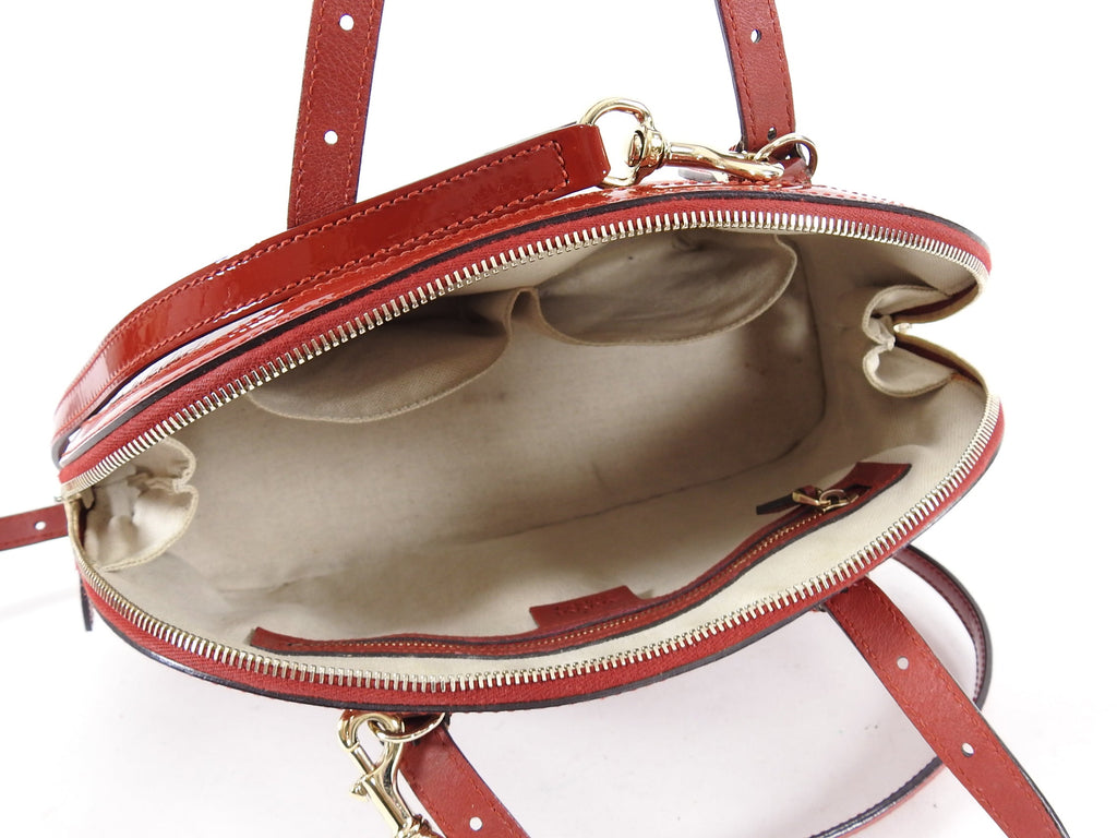 Gucci Red Patent Micro Guccissima Dome Small Nice Bag