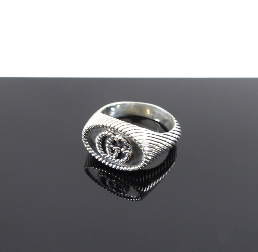 Gucci Sterling Silver GG Signet Ring - USA 9-1/4