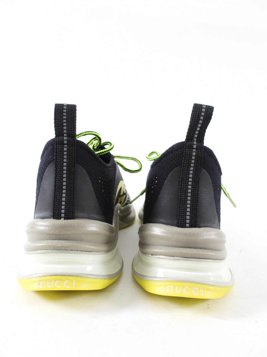 Gucci Black Yellow Green Run Sneakers - 37