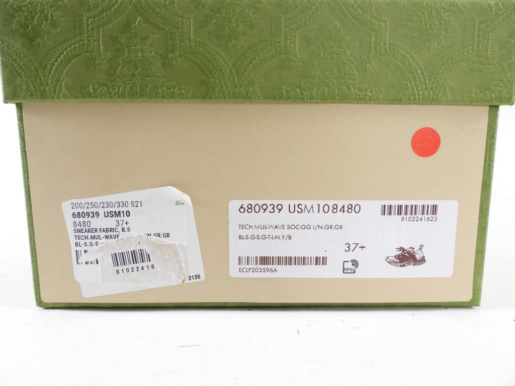 Gucci Black Yellow Green Run Sneakers - 37