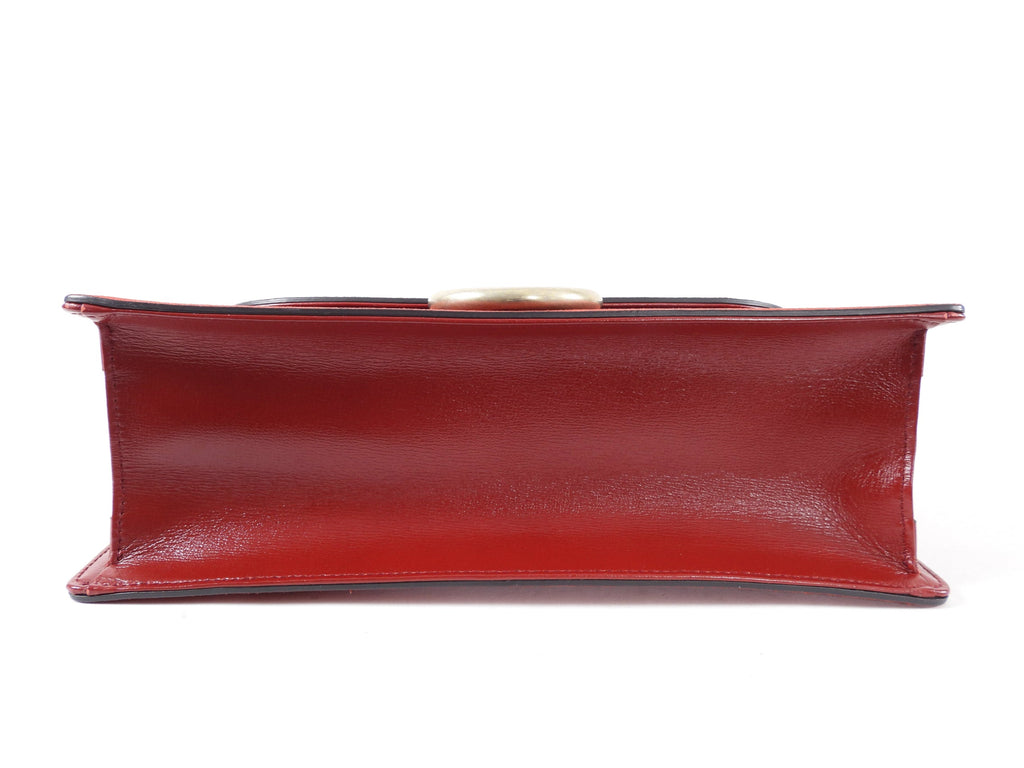 Gucci Brick Red Medium Suede Ring Scarf Bag